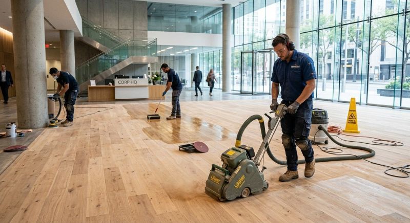 Our team working on Wood Floor Service projects in Newburyport, MA