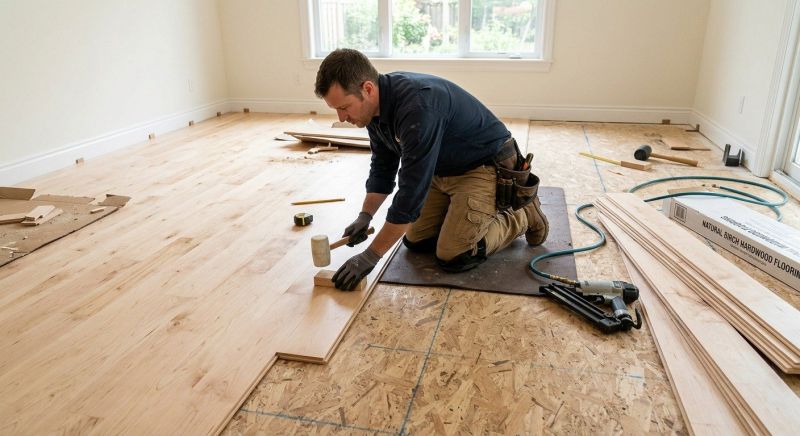 Birch Floor Installation in Newburyport, MA