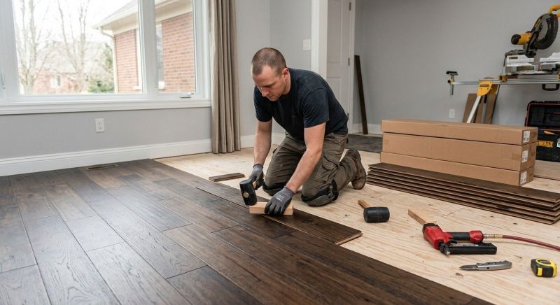 Dark Wood Floor Installation in Newburyport, MA
