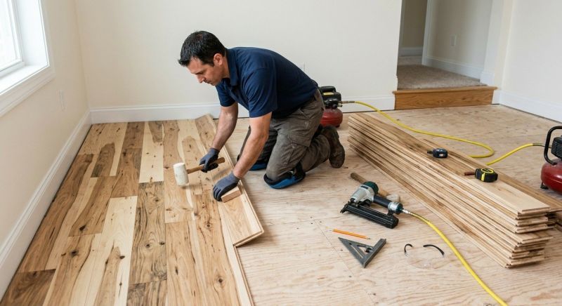 Hickory Floor Installation in Newburyport, MA