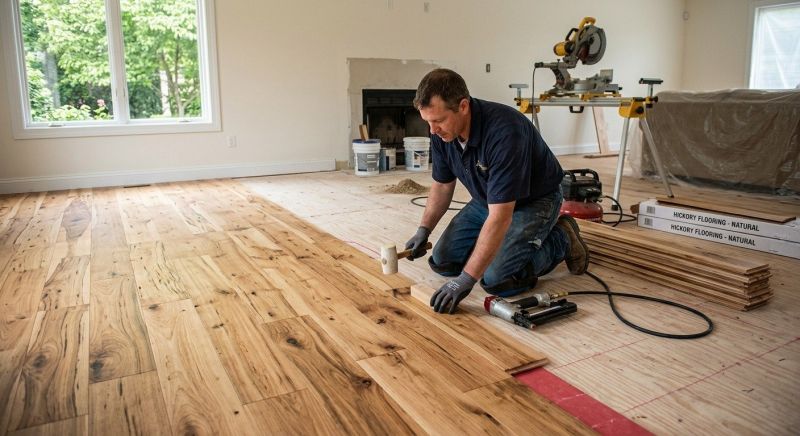 Hickory Floor Installation in Newburyport, MA