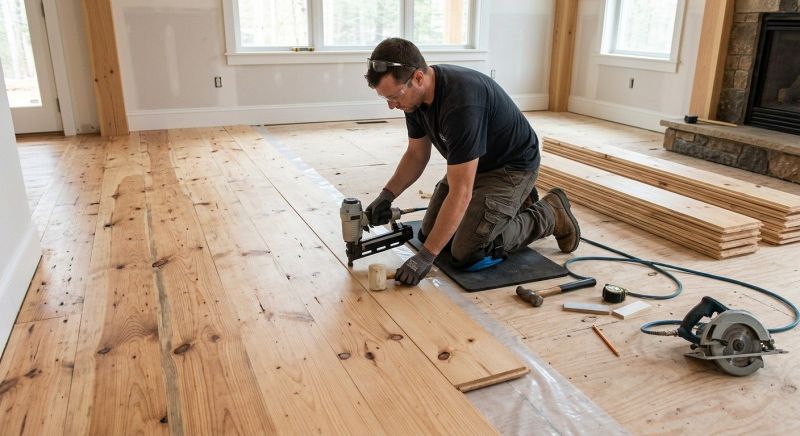 Pine Floor Installation in Newburyport, MA