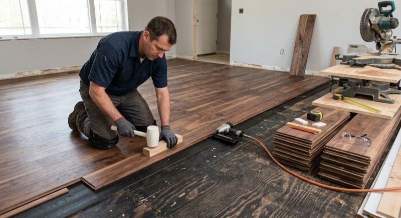 Walnut Flooring Installation in Newburyport, MA