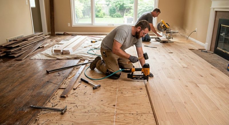 Wood Floor Replacement in Hampton, NH